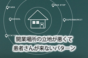 開業場所の立地が悪くて患者さんが来ないパターン